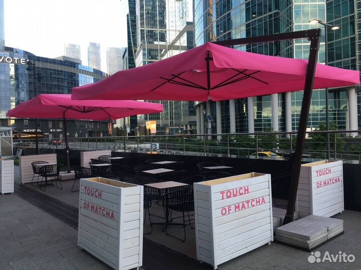 Боковые уличные зонты. Зонты от солнца 3х3, 4х4