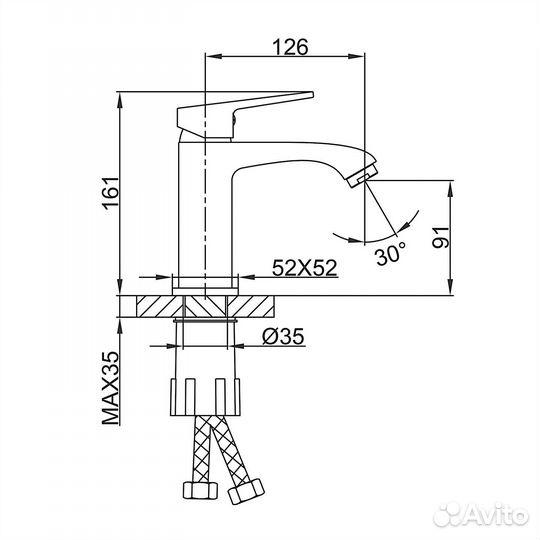 Смеситель для раковины Frap F1076-3