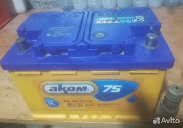 Бу аккумулятор Аком75 a/ч о.п и п.п, с гарантией