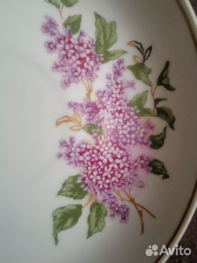 Большое блюдце Сирень Дулево 68 год