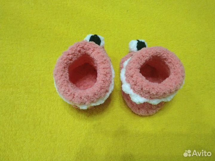 Пинетки для новорожденных мишки