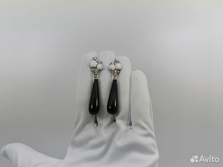 Золотые Серьги 585 пробы с бриллиантами. Рассрочка