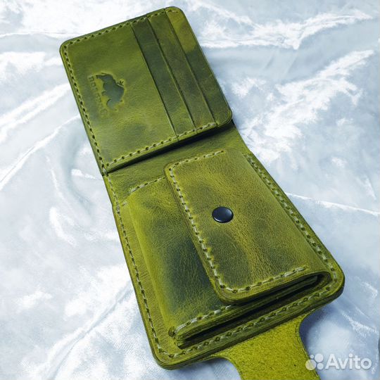 Портмоне (бумажник) из натуральной кожи ручной раб