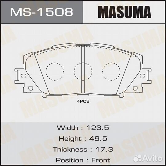 Колодки тормозные дисковые Masuma MS-1508