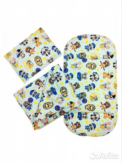Комплект в коляску новый из 3 предметов