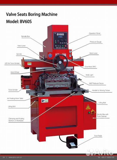 Станок обработки фаски седла клапана bv60s