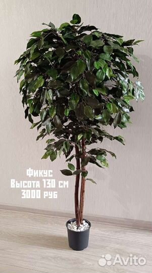 Искусственное дерево фикус, бамбук