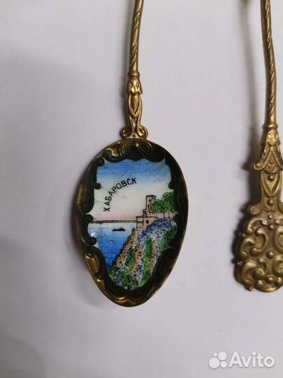 Чайные ложки сувенирные Хабаровск Эмаль 2 шт (Ч)