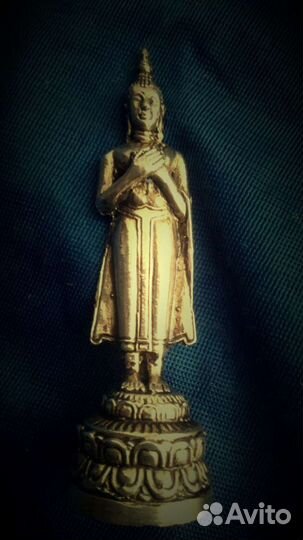 Будда бог умиротв-ие позолота бронза 10.9см(оценка