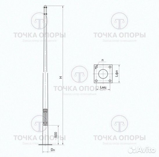 Опора освещения нфк-3,0 c доставкой