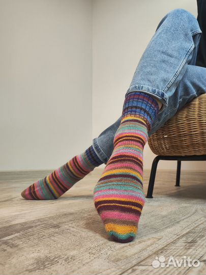 Носки шерстяные вязаные
