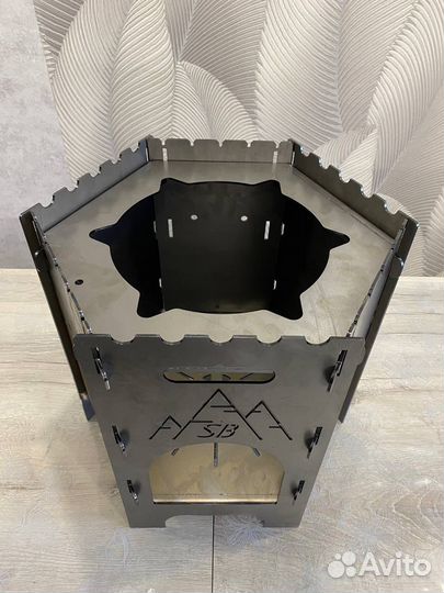 Печь 4 в 1 для казана, мангал, панель, очаг