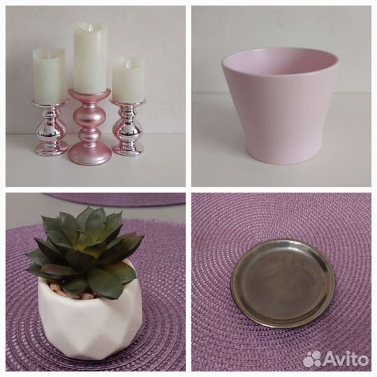 Интерьерный декор, подсвечники, кашпо, кактус