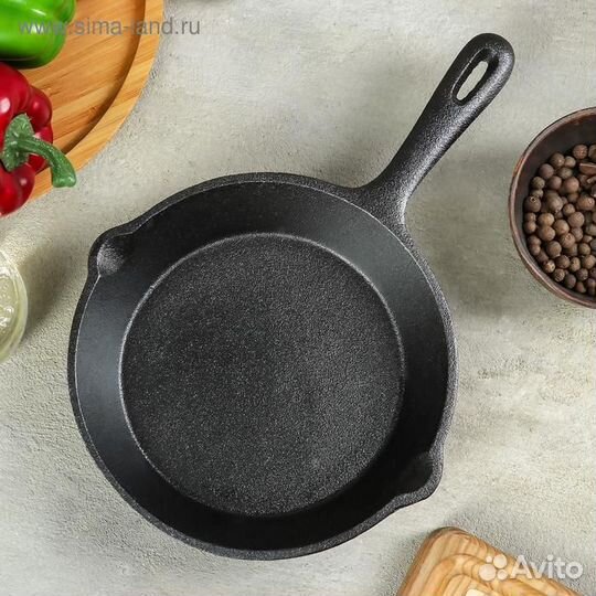 Сковорода чугунная Доляна «Вилфред», d20 см, 2 сли