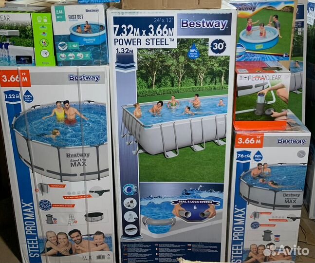 Каркасный бассейн intex/bestway