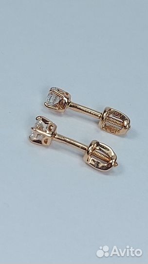 Пусеты с бриллиантами 0.35ct 4/4