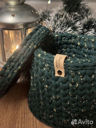 Корзина вязаная ручной работы