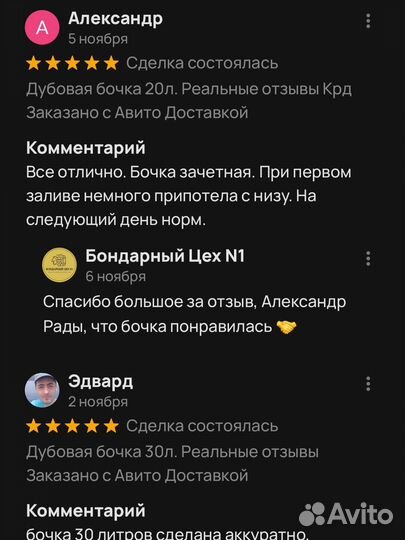 Бочка дубовая 20 литров