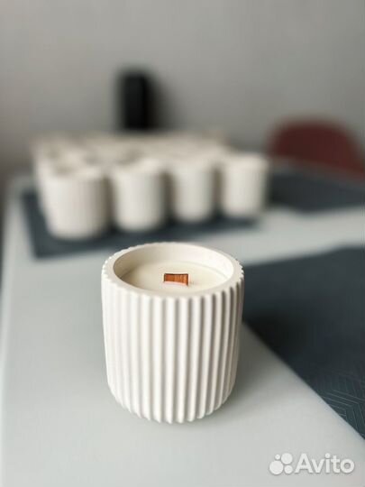 Интерьерные свечи в гипсе ручной работы