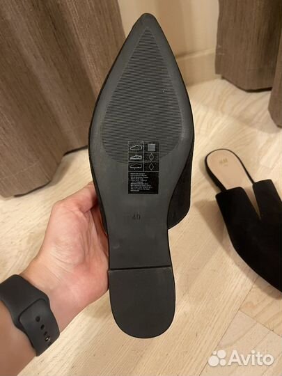 Шлепанцы черные 40 размер H&M