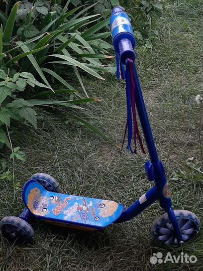 Самокат трехколесный kreiss синий металл