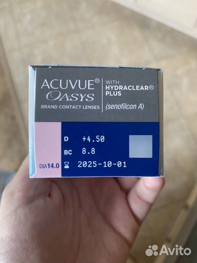 Линзы контактные +4.50, 8.8, acuvue oasys 24 шт