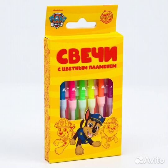 Набор свечей с цветным пламенем для торта, Щенячий