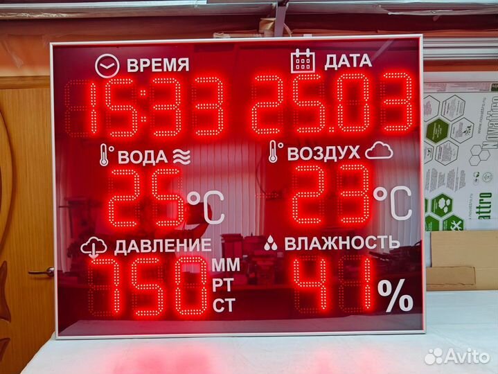 Часы с термометром в бассейн