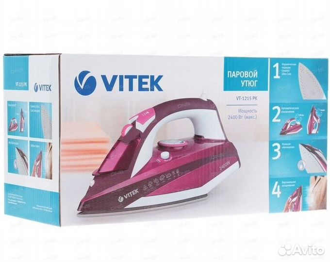 Утюг Vitek VT-1215 PK розовый