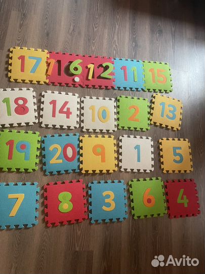 Развивающий коврик пазл обучение цифрам