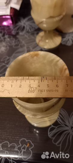 Фужеры из оникса, высота 12 см