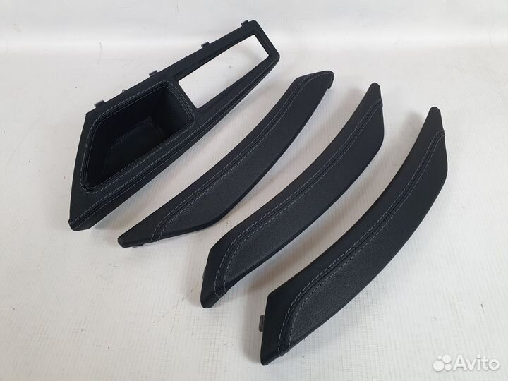 Накладки ручек дверей Лада Веста строчка графит