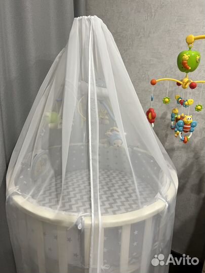 Бортики в детскую кроватку балдахин с держателем