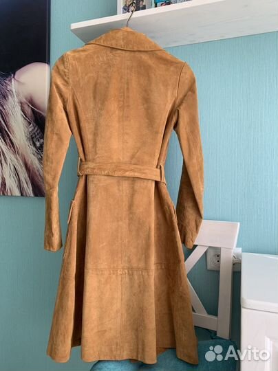 Плащ из натуральной замши xs