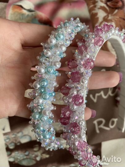 Ободок с бусинками