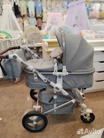 Коляска трансформер 3 в 1 с перекидной ручкой