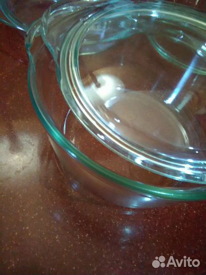 Набор стеклянных кастрюль жаропрочных