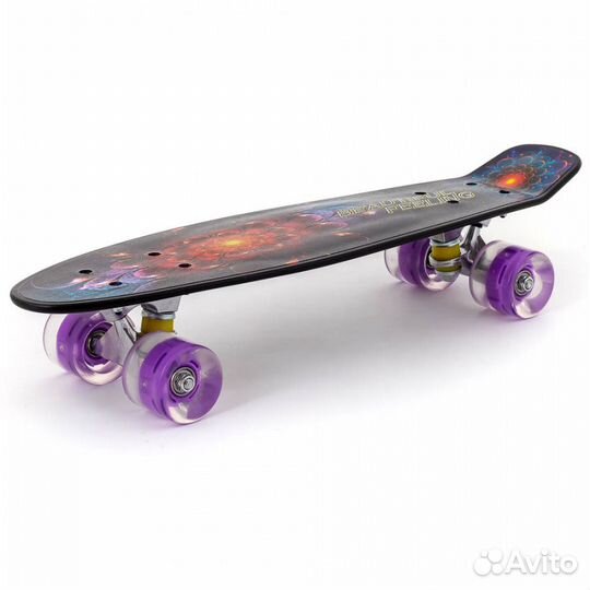 Скейтборд, светящиеся колеса, принт дека 57 см С