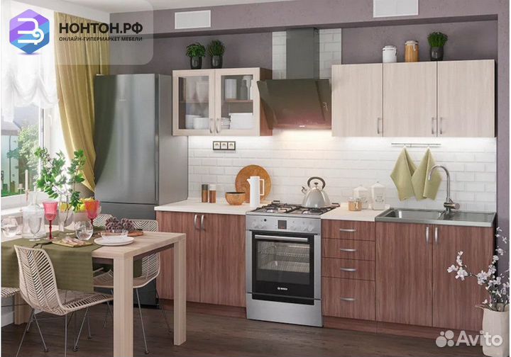 Кухня Татьяна 2.0 м ясень светлый / ясень темный