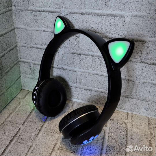 Наушники с ушками светящиеся беспроводные