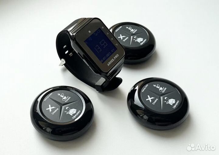 Кнопка вызова кальянщика Премиум и часы пейджер