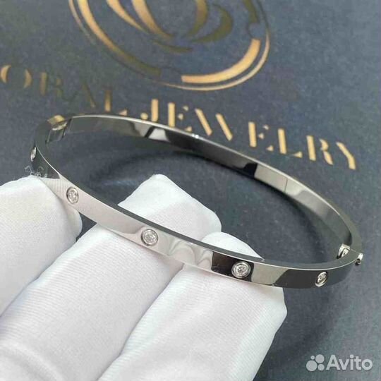 Золотой браслет Cartier Love, 10 бриллиантов 0,16c