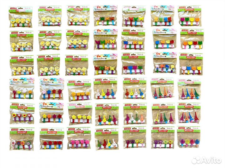 3 упаковки по 3/4 прищепки для букета/подарка/фото