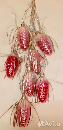 Шары в наборе советские, гирлянда шишки