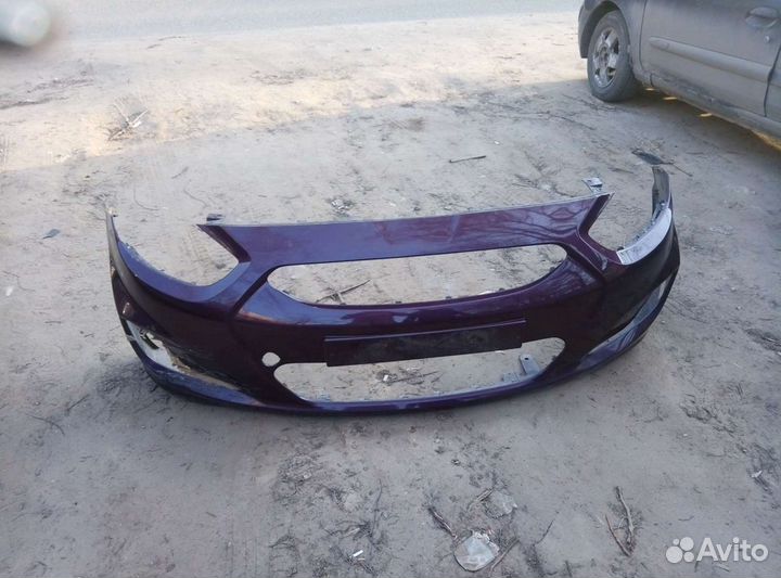 Передний бампер на Solaris