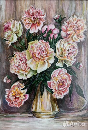 Картина акрилом на картоне