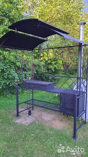 Кованый мангал с печкой
