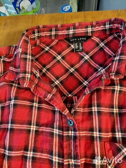Рубашка красная в клетку