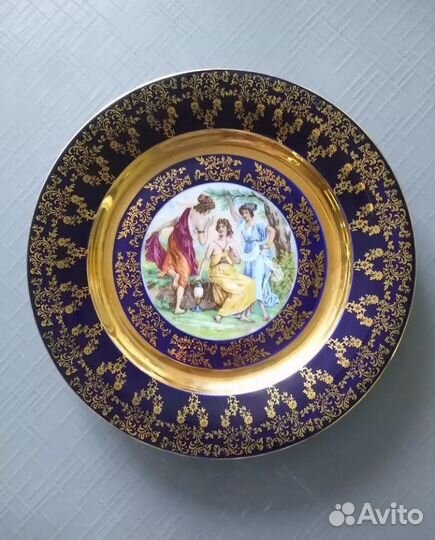 Декоративная тарелка фарфор кобальт Чехословакия