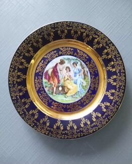 Декоративная тарелка фарфор кобальт Чехословакия